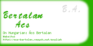 bertalan acs business card